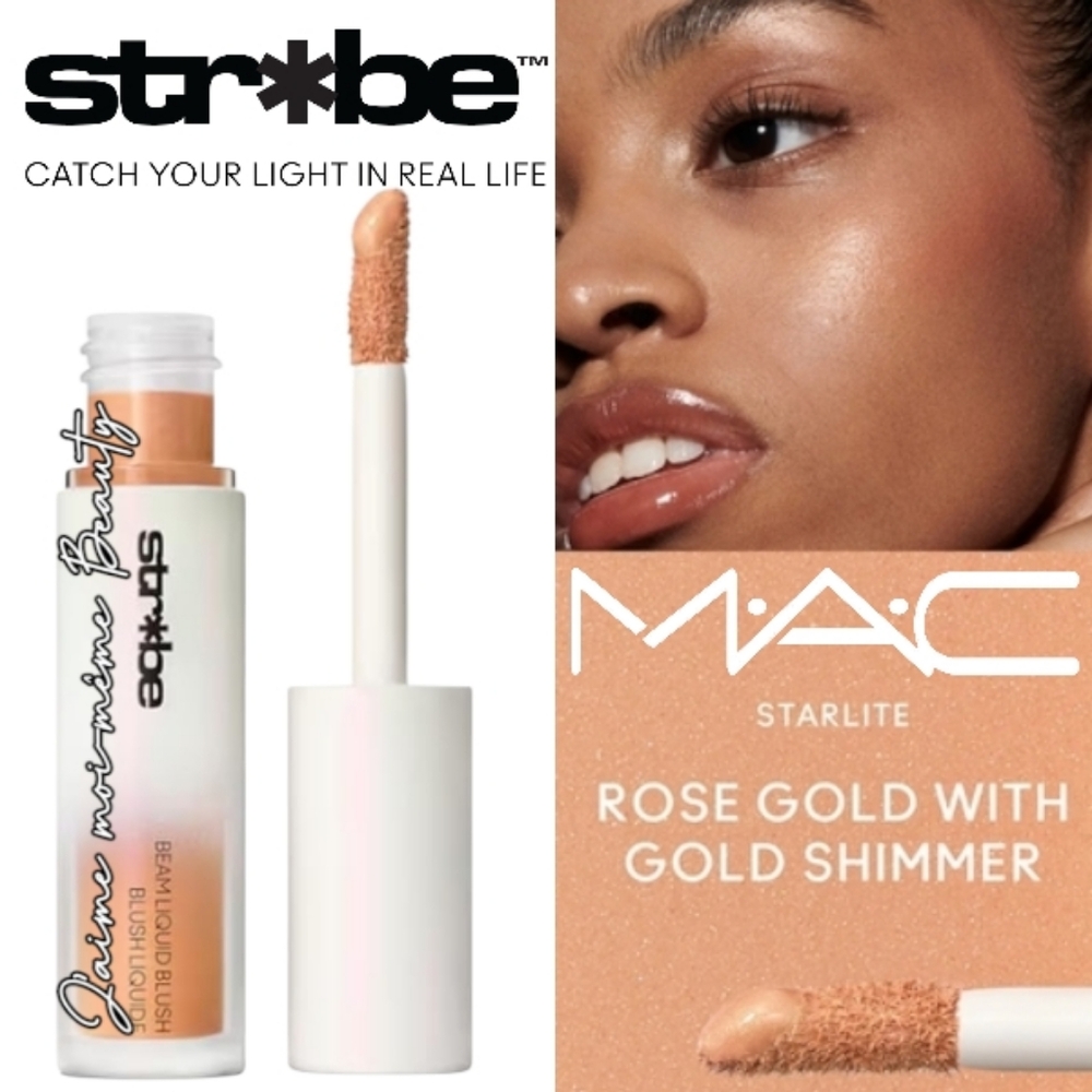 MAC COSMETICS Strobe Bleam Liquid Blush In Starlite - Rose Gold & Gold Shimmer